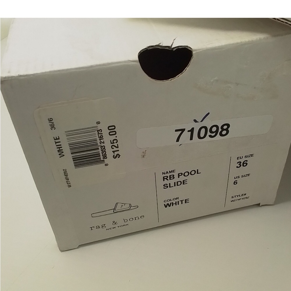 rag & bone Classic White Slides New in Box